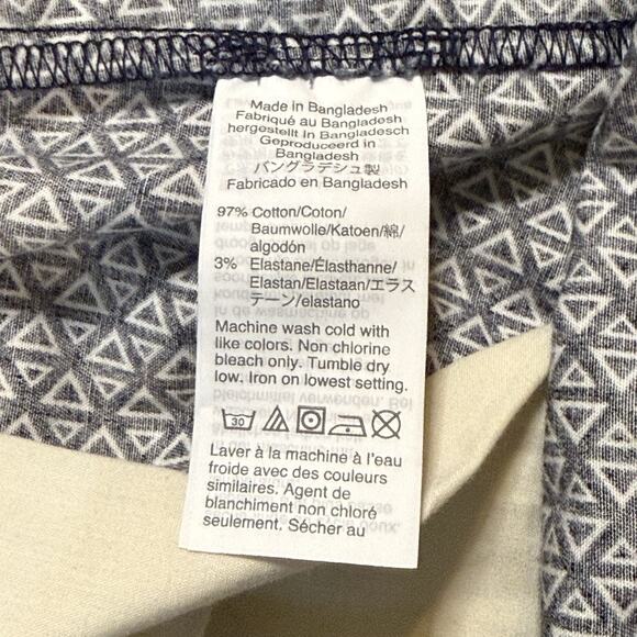 J Crew Flex Mens Shorts Large Navy Blue White Geometric Triangle Elastic Waist - Picture 4 of 10